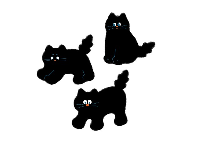 新设计｜布里猫抱枕系列，三只小黑猫的治愈日常